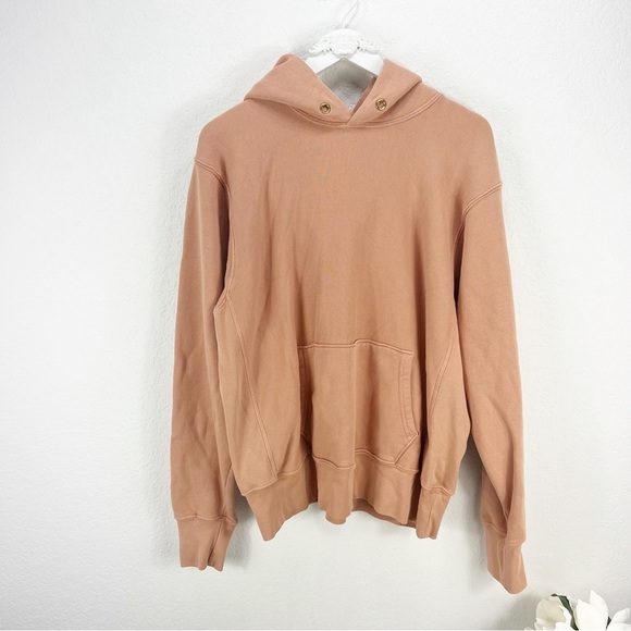 Les Tien Relaxed Cotton Pullover Hoodie Mauve Size Medium M - Picture 2 of 10